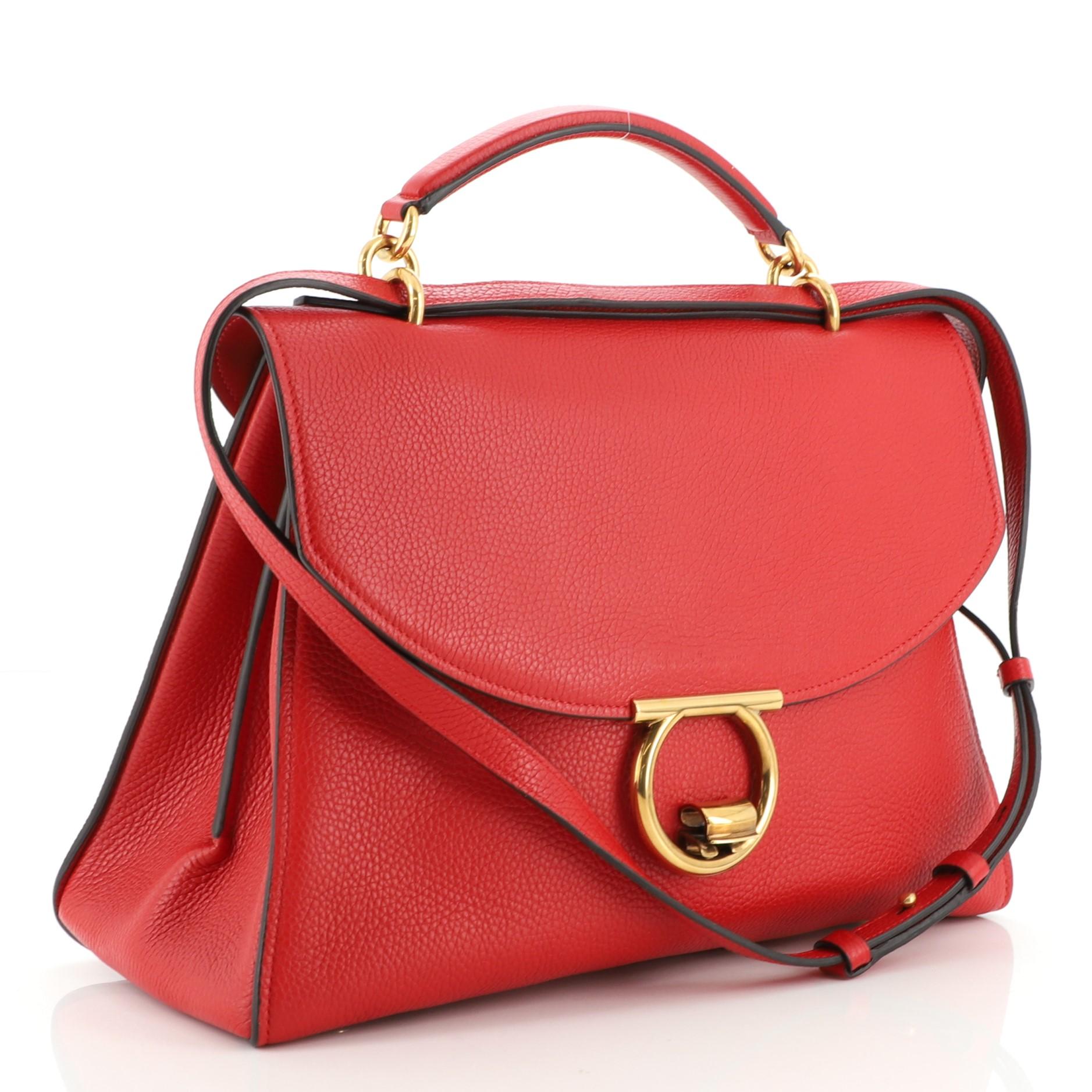 Red Salvatore Ferragamo Margot Satchel Leather Large
