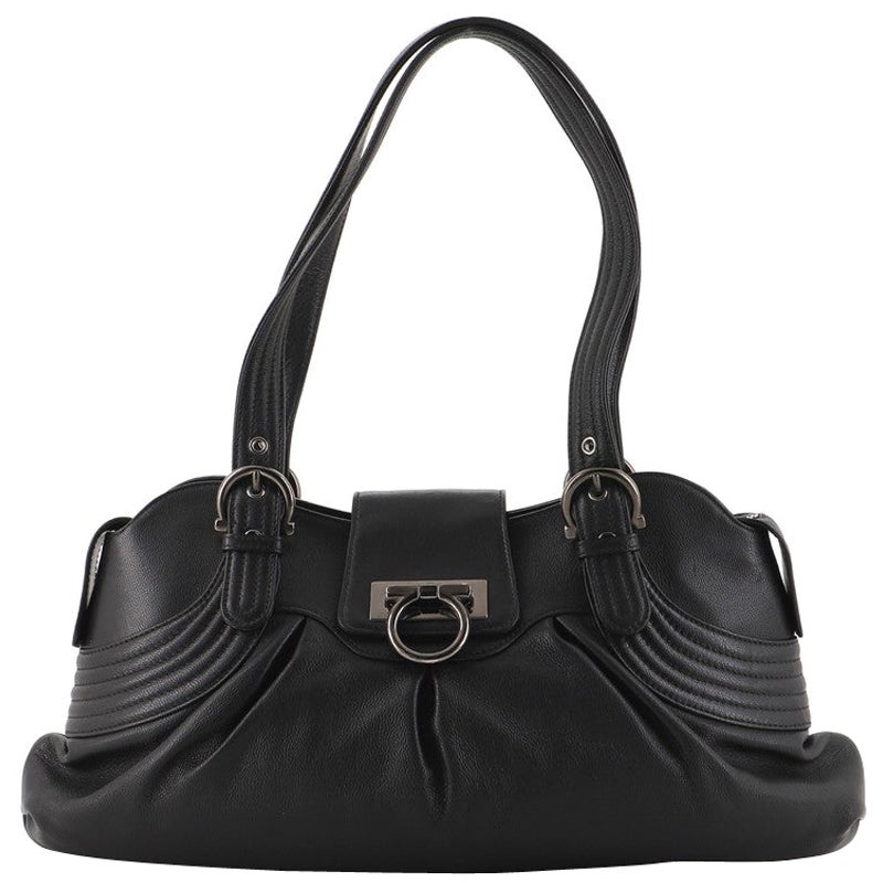 Salvatore Ferragamo Marisa Satchel Pleated Leather Small