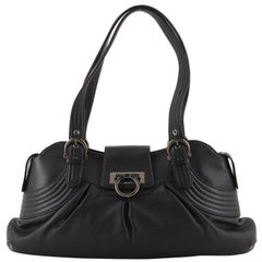 Salvatore Ferragamo Marisa Satchel Pleated Leather Small