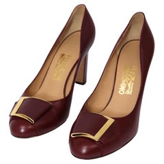 Used Salvatore Ferragamo Maroon Buckle Pumps / 10.5