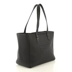Salvatore Ferragamo Marta Tote Perforated Leather Medium