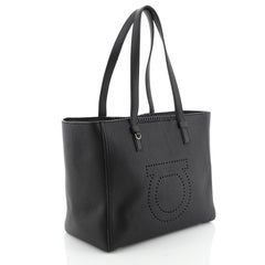 Salvatore Ferragamo Marta Tote Perforated Leather Medium