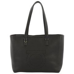 Salvatore Ferragamo Marta Tote Perforated Leather Medium