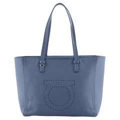 Salvatore Ferragamo Marta Tote Perforated Leather Medium