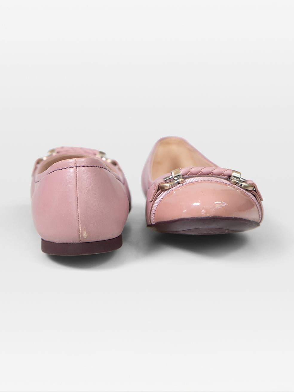 Beige Salvatore Ferragamo Mauve Leather Ballet Flats Size US 9.5 For Sale