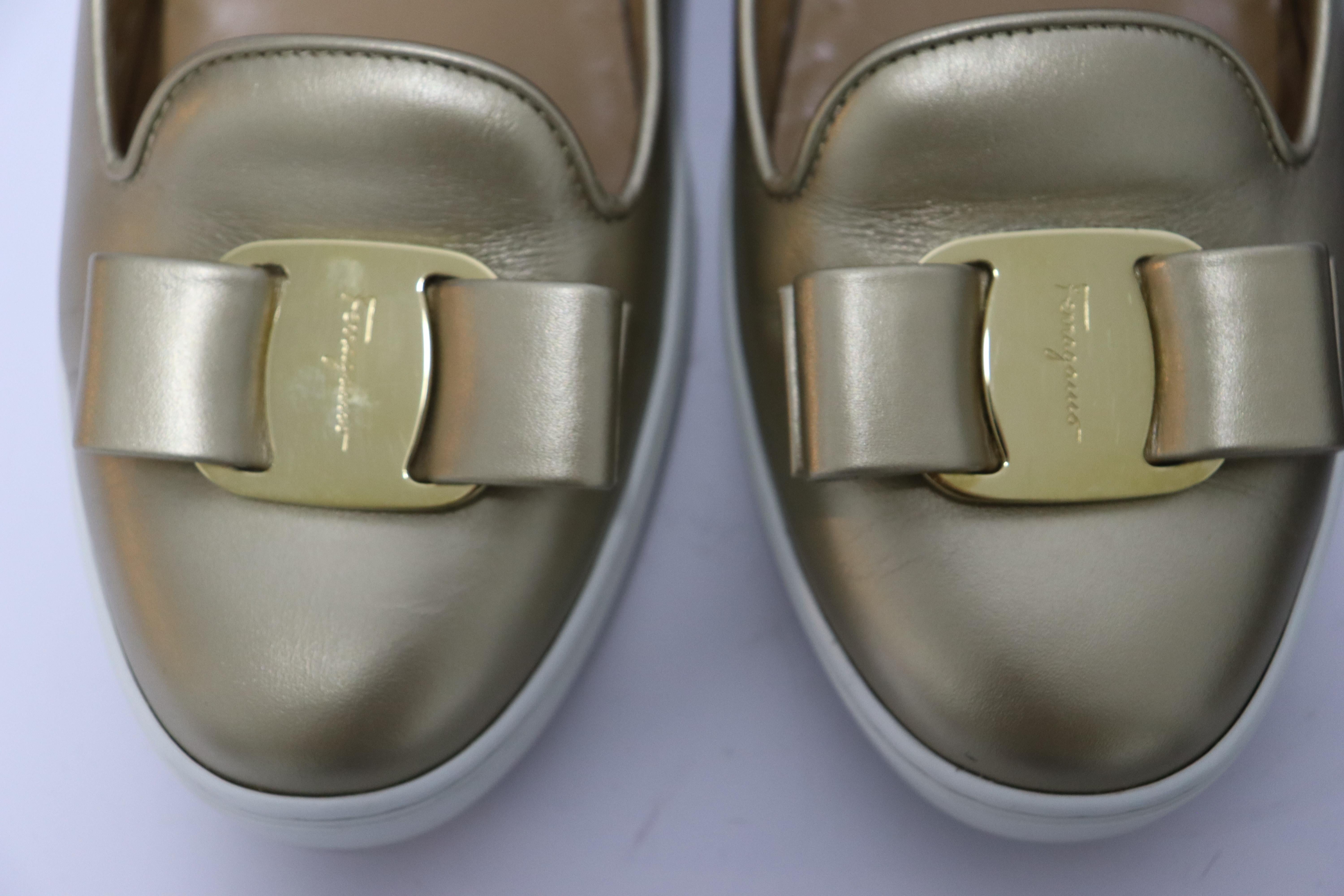 Salvatore Ferragamo Mekong Leather Loafers Size US 7.5 For Sale 1