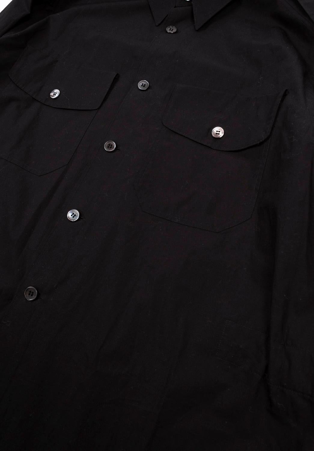 Black Salvatore Ferragamo Men Jacket Light Summer Safari style shirt Size ITA48/Large For Sale