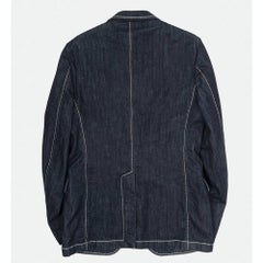 Salvatore Ferragamo Men's Blue Denim Jacket IT48 M Classic Cut Cotton