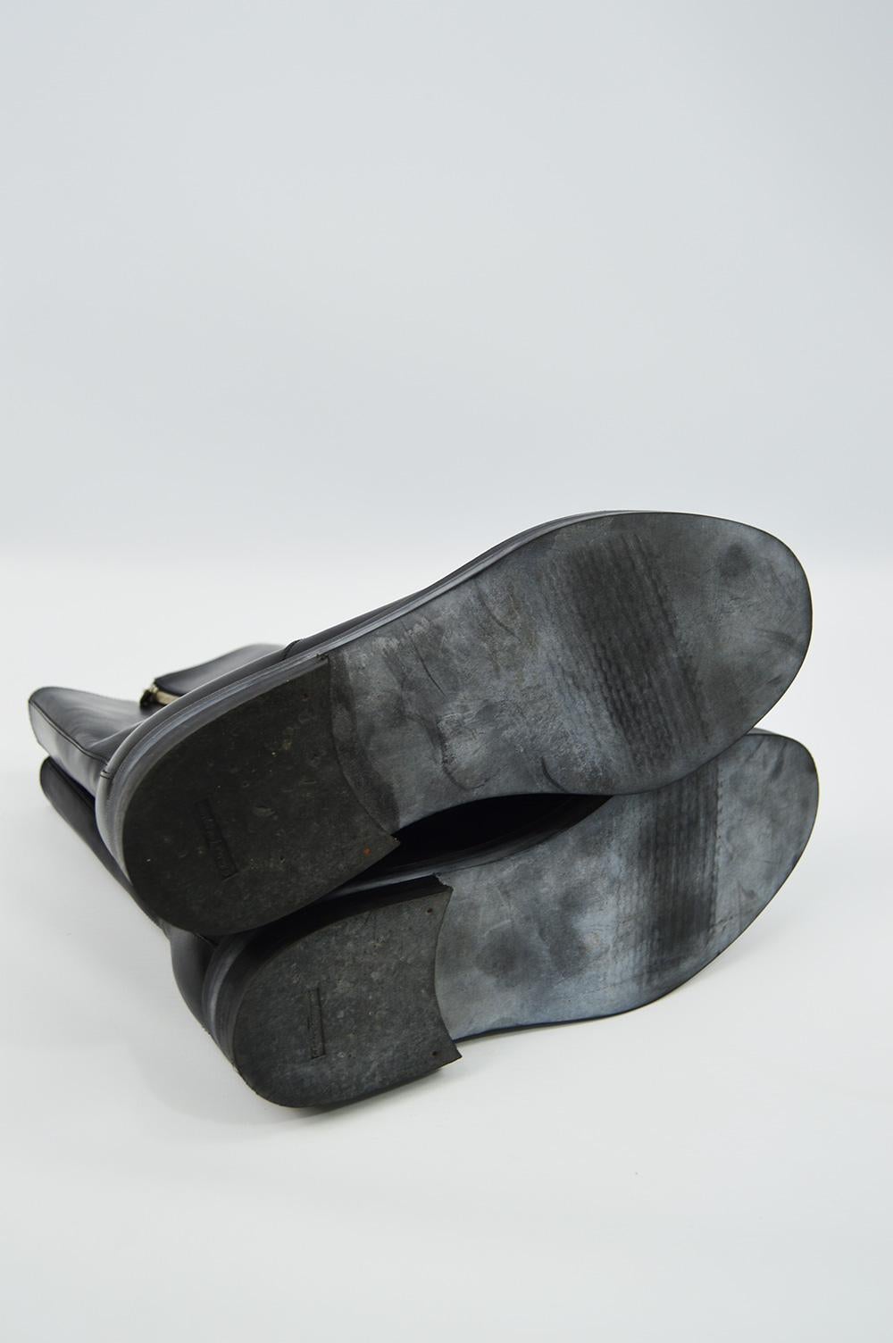 Salvatore Ferragamo Men's Vintage Minimalist Black Leather Double Zipper Boots For Sale 1