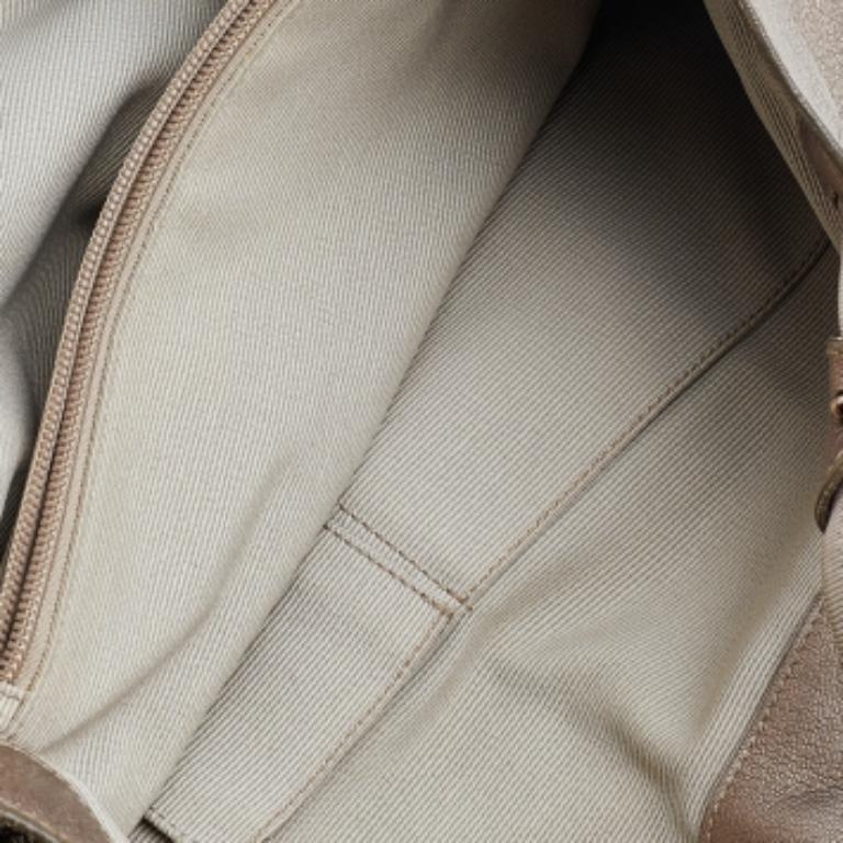 Salvatore Ferragamo Tote con fiocco Miss Vara in pelle bronzo metallizzata in vendita 4