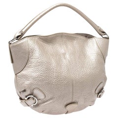 Salvatore Ferragamo Metallic Goldfarbenes Hobo aus Leder