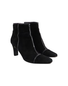 Salvatore Ferragamo Mid Heel Ankle Boots in Black Suede
