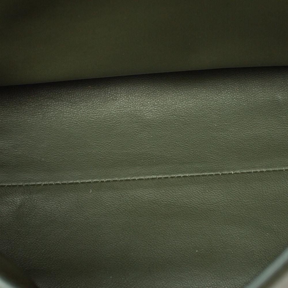 Salvatore Ferragamo Military Green Fabric and Leather Sofia Top Handle Bag 6
