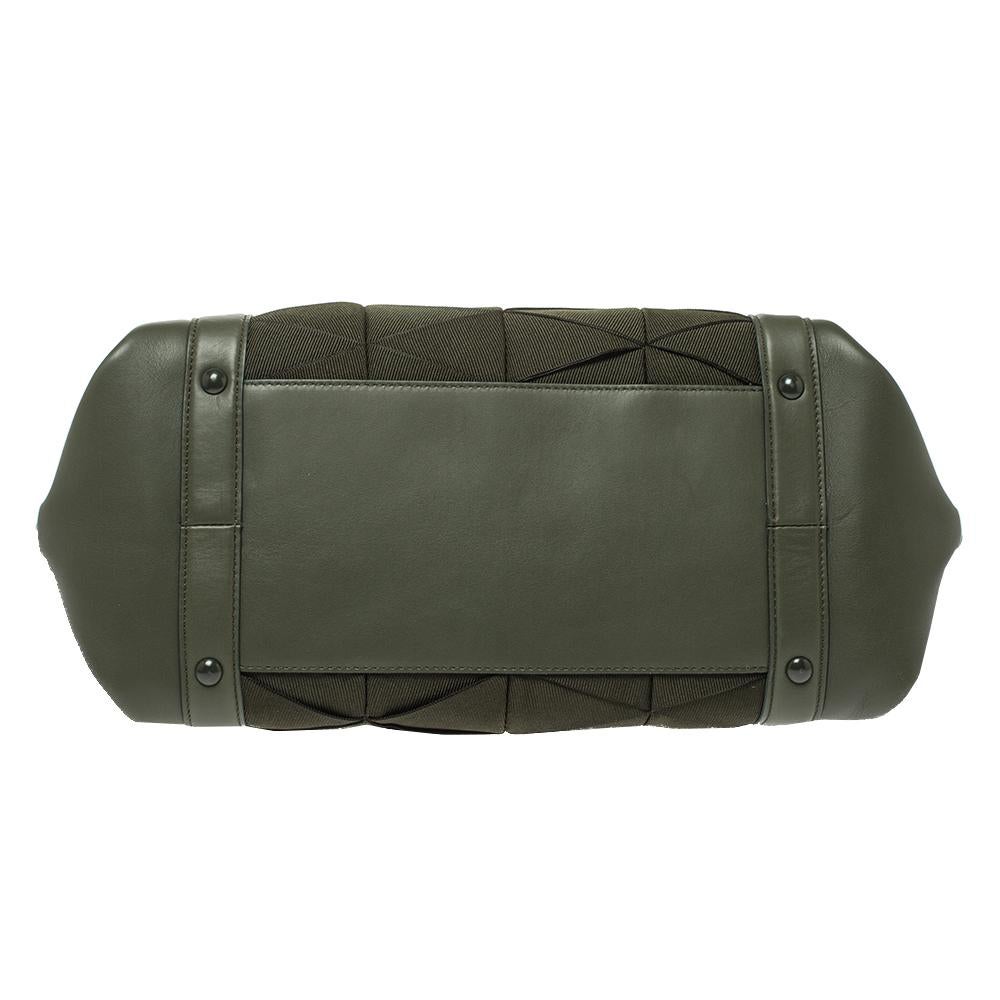 Women's Salvatore Ferragamo Military Green Fabric and Leather Sofia Top Handle Bag