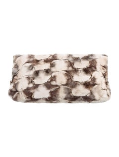 Salvatore Ferragamo Mink Fur Gancini Logo 2 in 1 Clutch Top Handle  Flap Bag