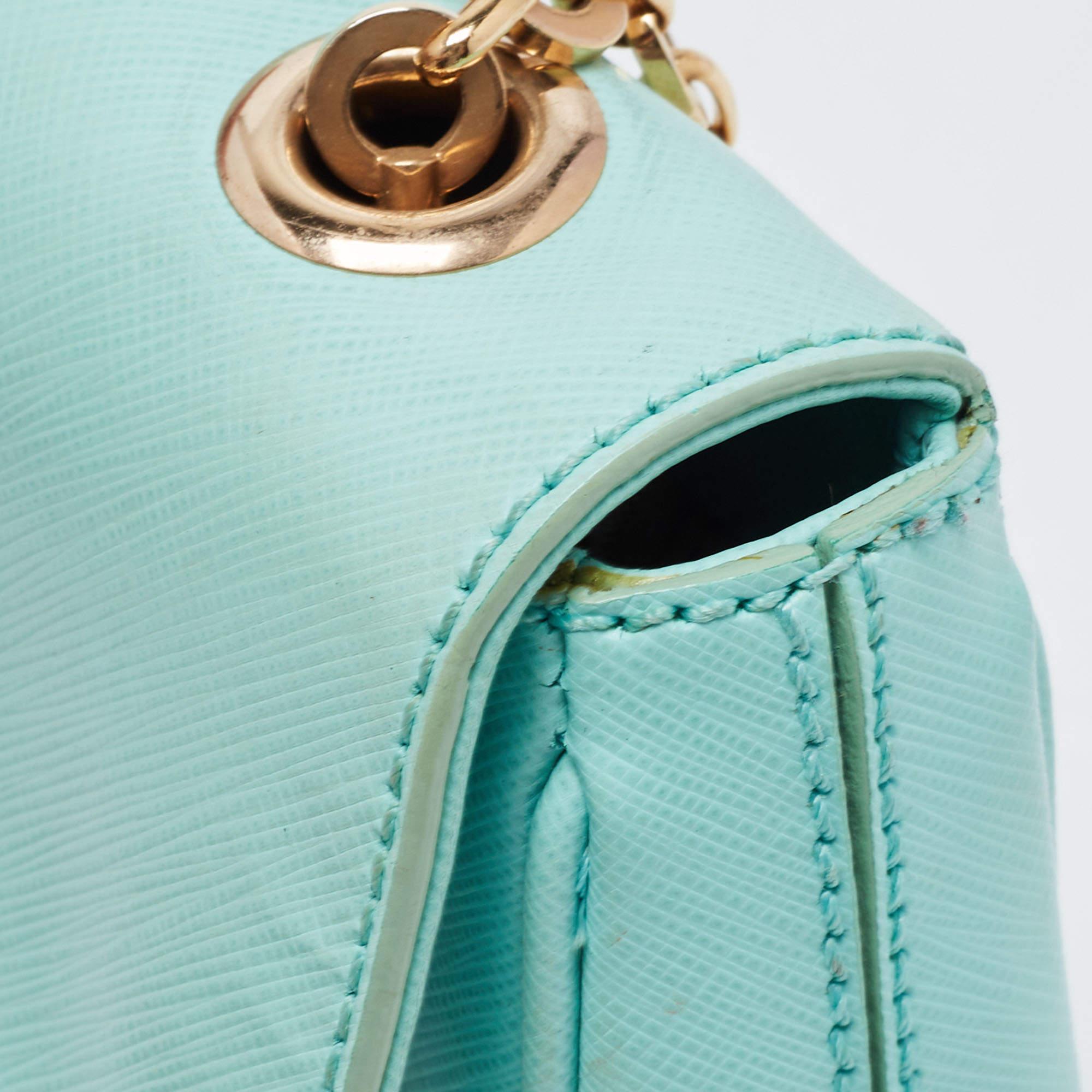 Salvatore Ferragamo Mint Green Leather Gancini Chain Bag 11