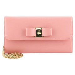 Salvatore Ferragamo Miss Vara Chain Wallet Saffiano Leather Salvatore Ferragamo Miss Vara Chain Wallet Saffiano Leather