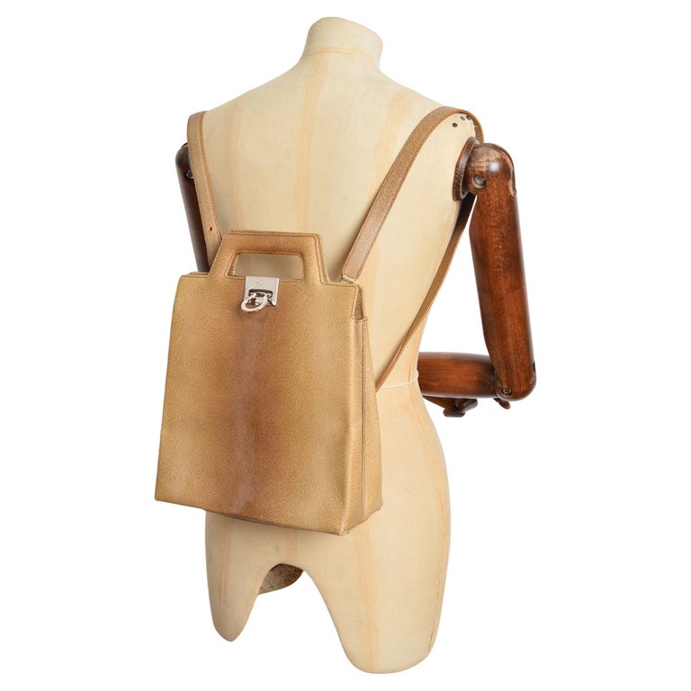 brief backpack leather ferragamo Medium Calfskin Adjustable shoulder straps Salvatore Ferragamo Moc Deer Skin