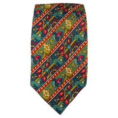 SALVATORE FERRAGAMO Multi-Color Tapestry Silk Tie