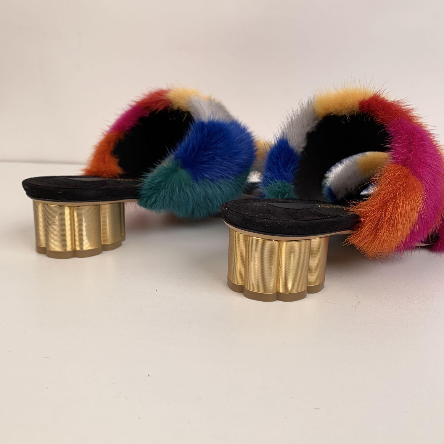 ferragamo fur slides