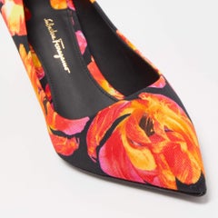 Salvatore Ferragamo Multicolor Floral Canvas Badia Pumps