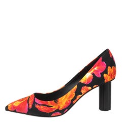 Salvatore Ferragamo Multicolor Floral Fabric Badia Pointed-Toe Pumps Size 39.5