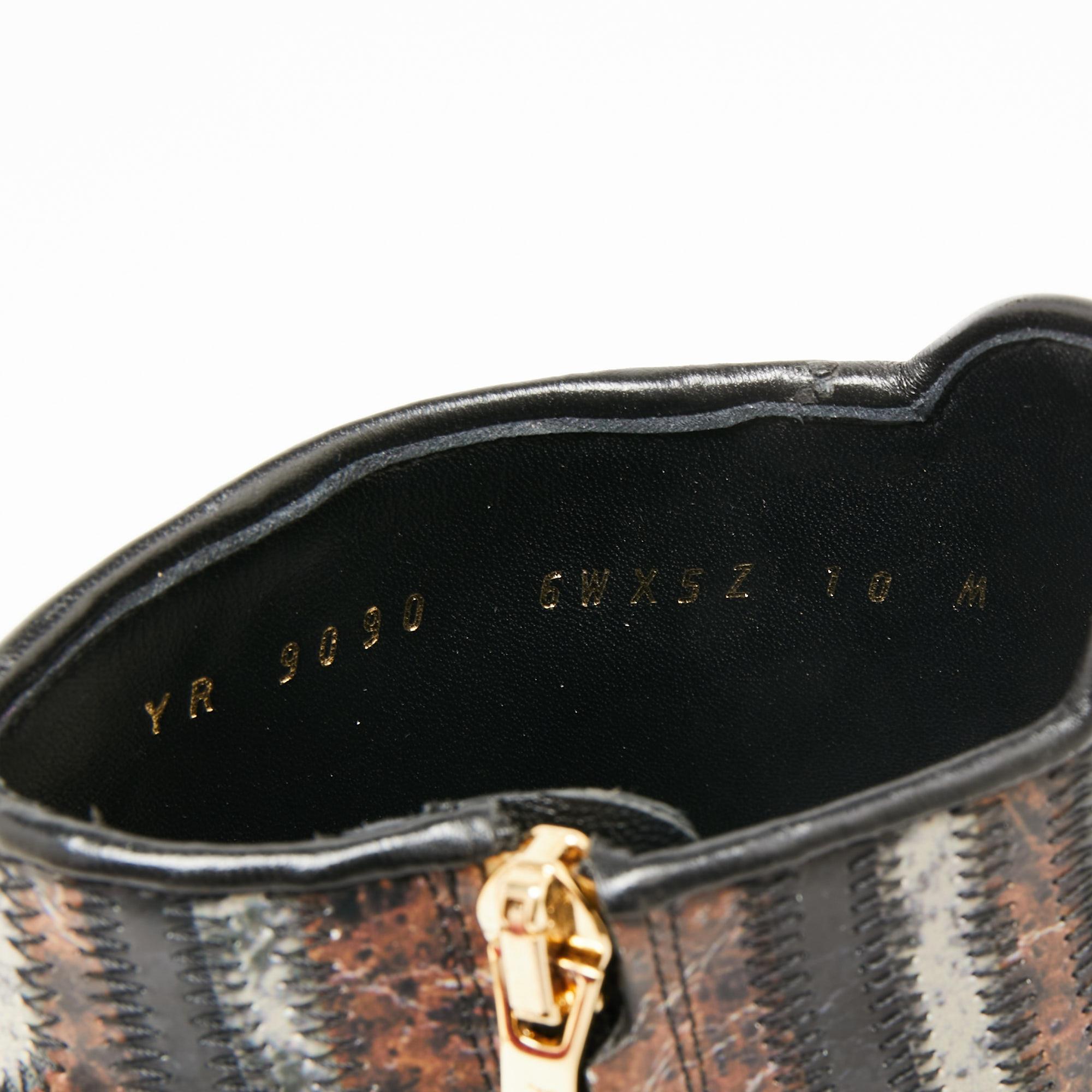 Salvatore Ferragamo Multicolor Leather Feeling Zig Zag Ankle Boots Size 40.5 2
