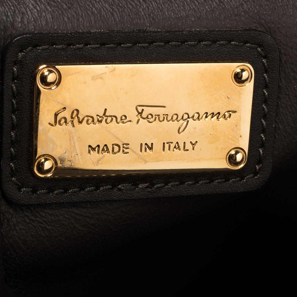 Salvatore Ferragamo Multicolor Leather Large Sofia Top Handle Bag In Good Condition In Dubai, Al Qouz 2
