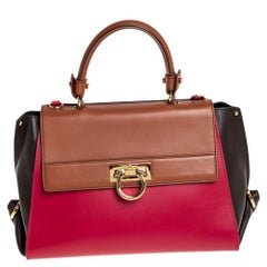 Salvatore Ferragamo Multicolor Leather Medium Sofia Top Handle Bag