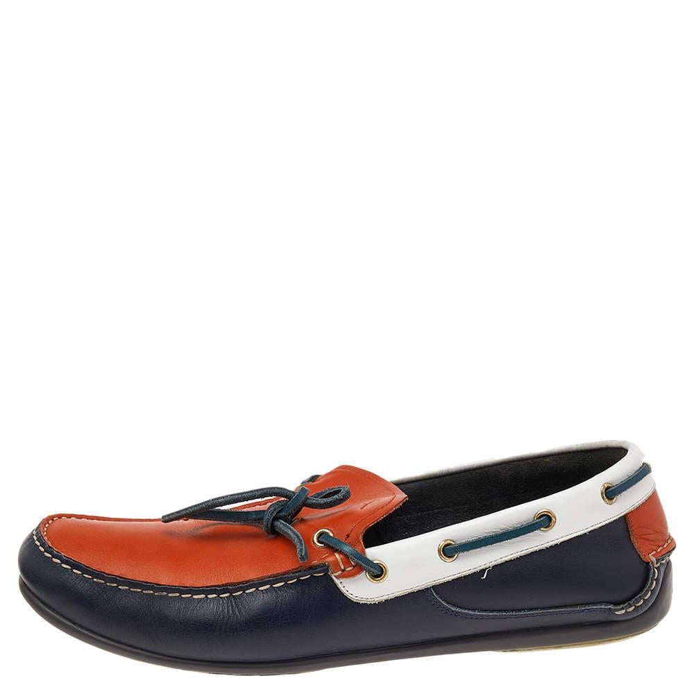 Salvatore Ferragamo Multicolor Leather Slip On Loafers Size 43 For Sale 1