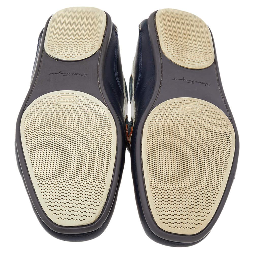 Salvatore Ferragamo Multicolor Leather Slip On Loafers Size 43 For Sale 2
