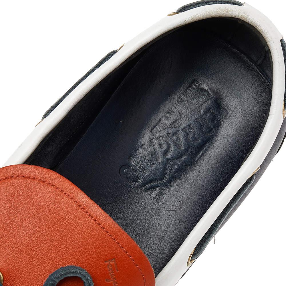 Salvatore Ferragamo Multicolor Leather Slip On Loafers Size 43 For Sale 3