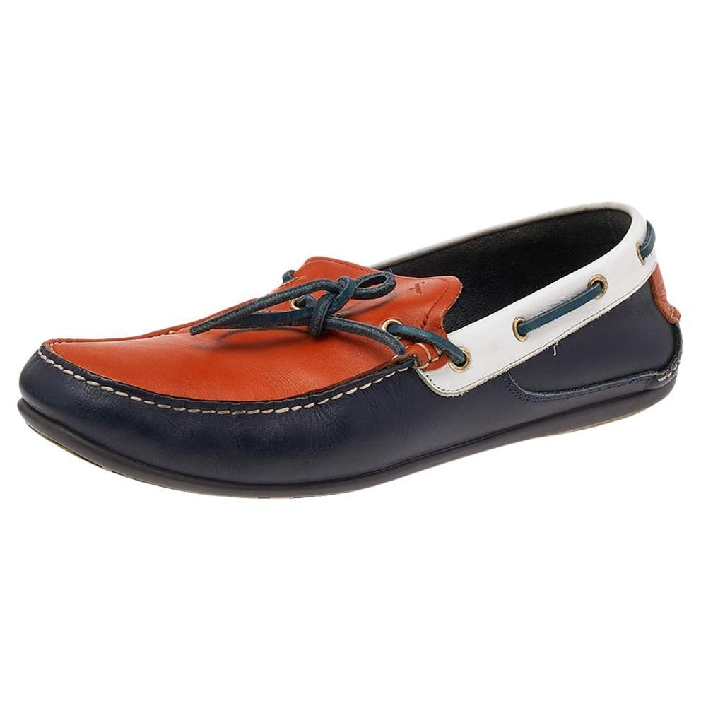 Salvatore Ferragamo Multicolor Leather Slip On Loafers Size 43 For Sale