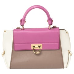 Salvatore Ferragamo Multicolor Leather Sofia Top Handle Bag
