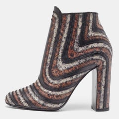 Salvatore Ferragamo - Bottines en cuir imprimé multicolore, taille 39,5