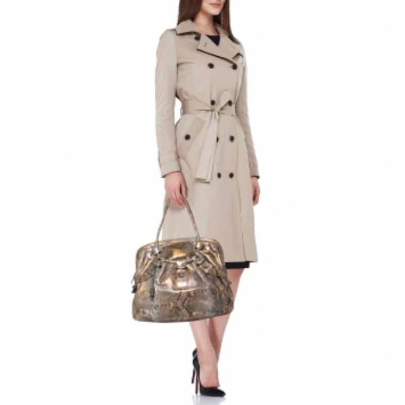 Salvatore Ferragamo Multicolor Python Satchel In Good Condition For Sale In Dubai, Al Qouz 2