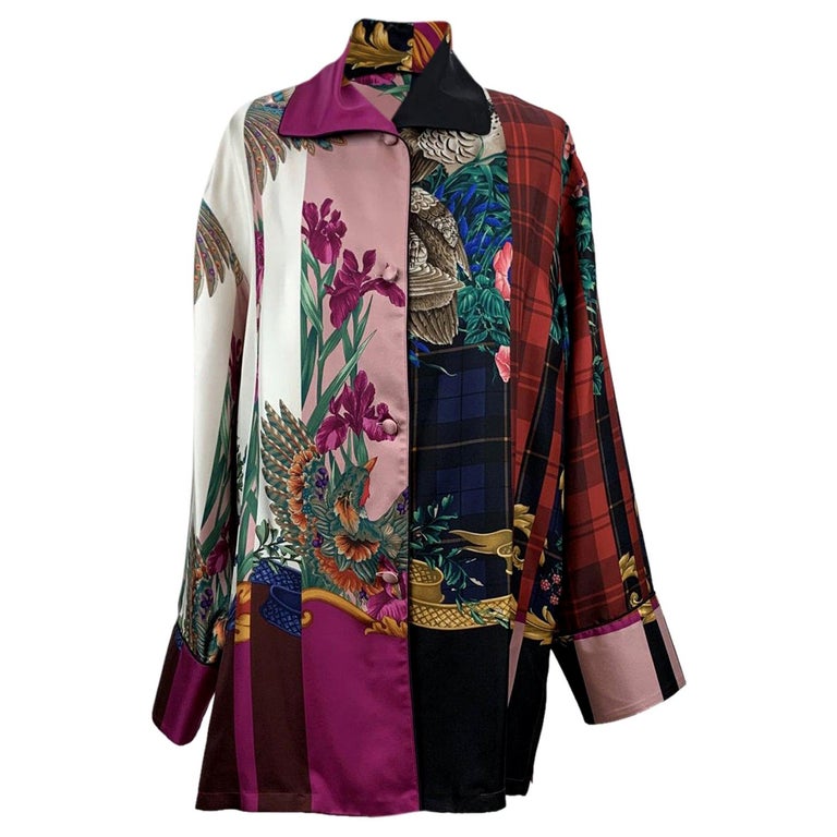 Salvatore Ferragamo Multicolor Silk Printed Pajama Shirt Size 36 IT For ...