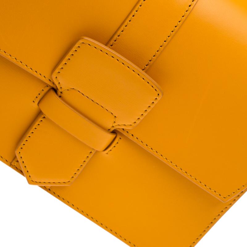 Women's Salvatore Ferragamo Mustard Leather Altea Box Crossbody Bag