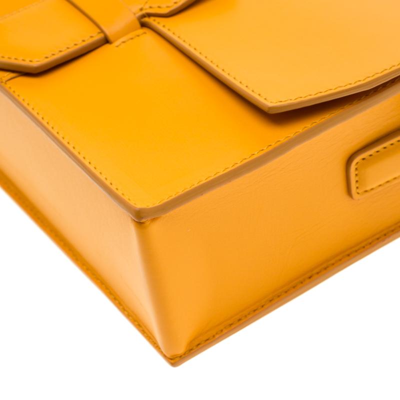 Salvatore Ferragamo Mustard Leather Altea Box Crossbody Bag 1