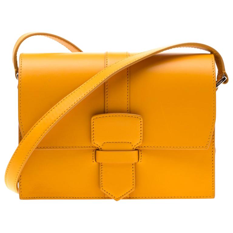 Salvatore Ferragamo Mustard Leather Altea Box Crossbody Bag at 1stDibs ...