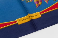 Salvatore Ferragamo Navy Birds Scarf