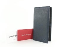 Salvatore Ferragamo Navy Blue Gancini Revival Gancio Leather 21mz1912 Wallet