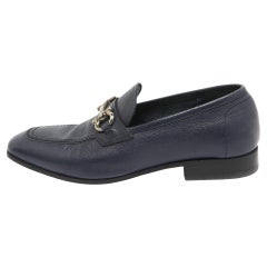 Salvatore Ferragamo - Mocassins en cuir bleu marine, taille 41