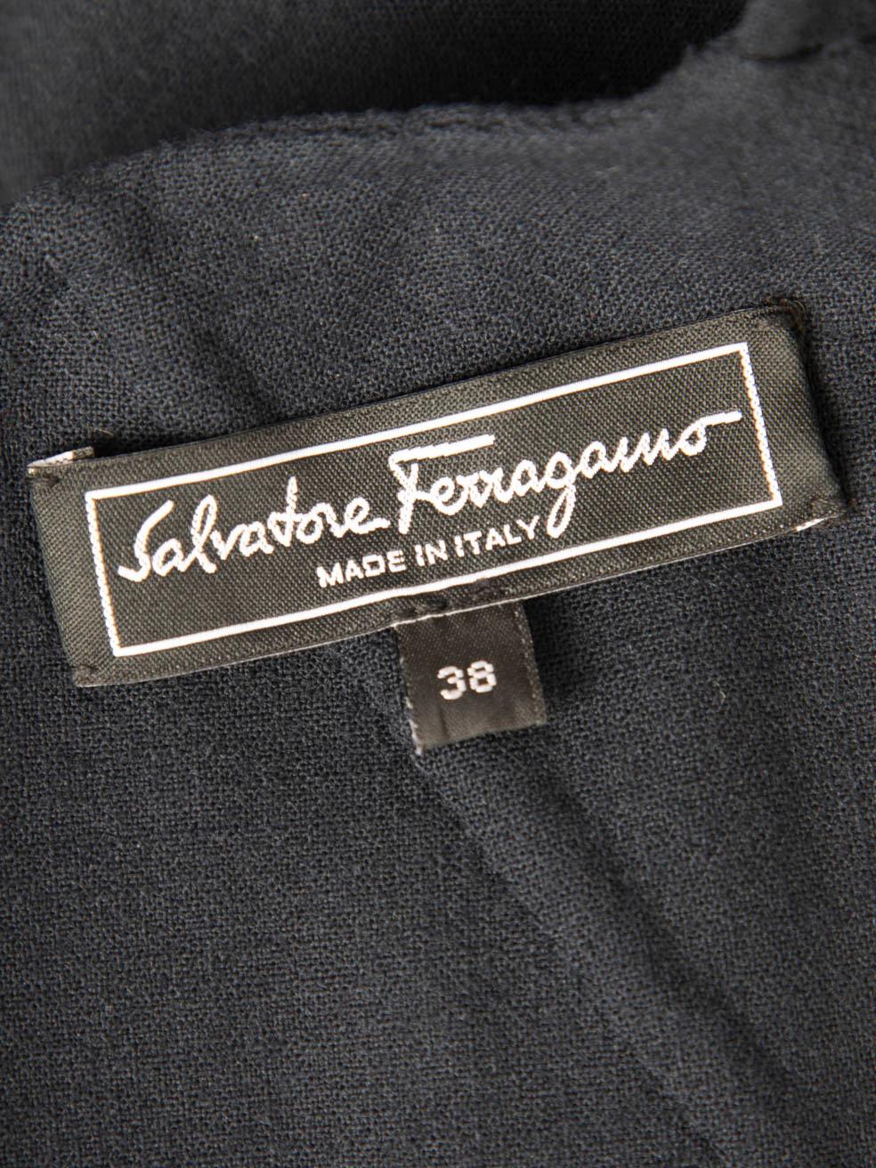 Salvatore Ferragamo - Robe sans manches ajustée bleu marine, taille XS Bon état - En vente à London, GB
