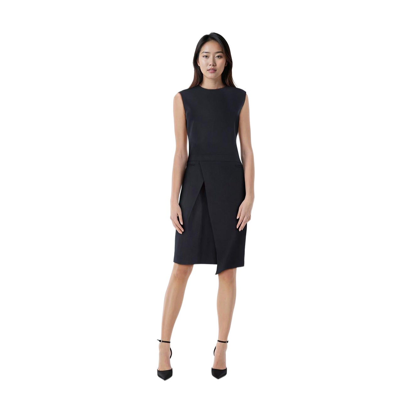 Salvatore Ferragamo - Robe sans manches ajustée bleu marine, taille XS