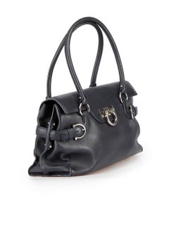 Salvatore Ferragamo Navy Leather Giancini Bag