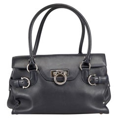 Salvatore Ferragamo Navy Leather Giancini Bag