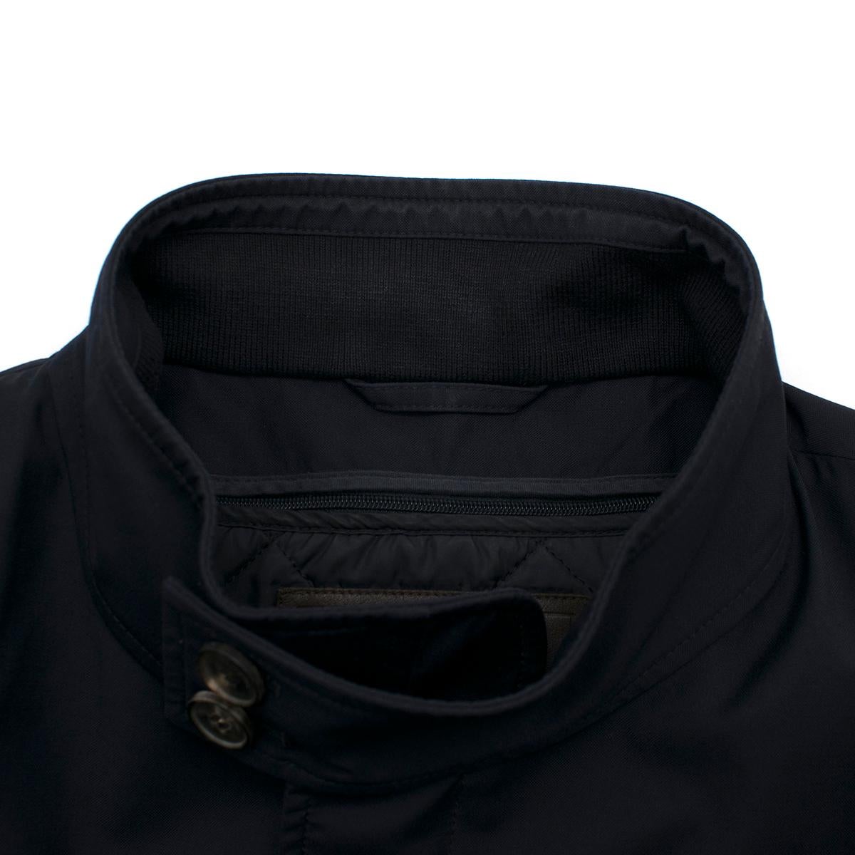 Black Salvatore Ferragamo Navy Padded Trench Coat	 - Size XXXL SIZE 58 For Sale