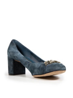 Salvatore Ferragamo Navy Suede Ballet Pumps Size US 7.5