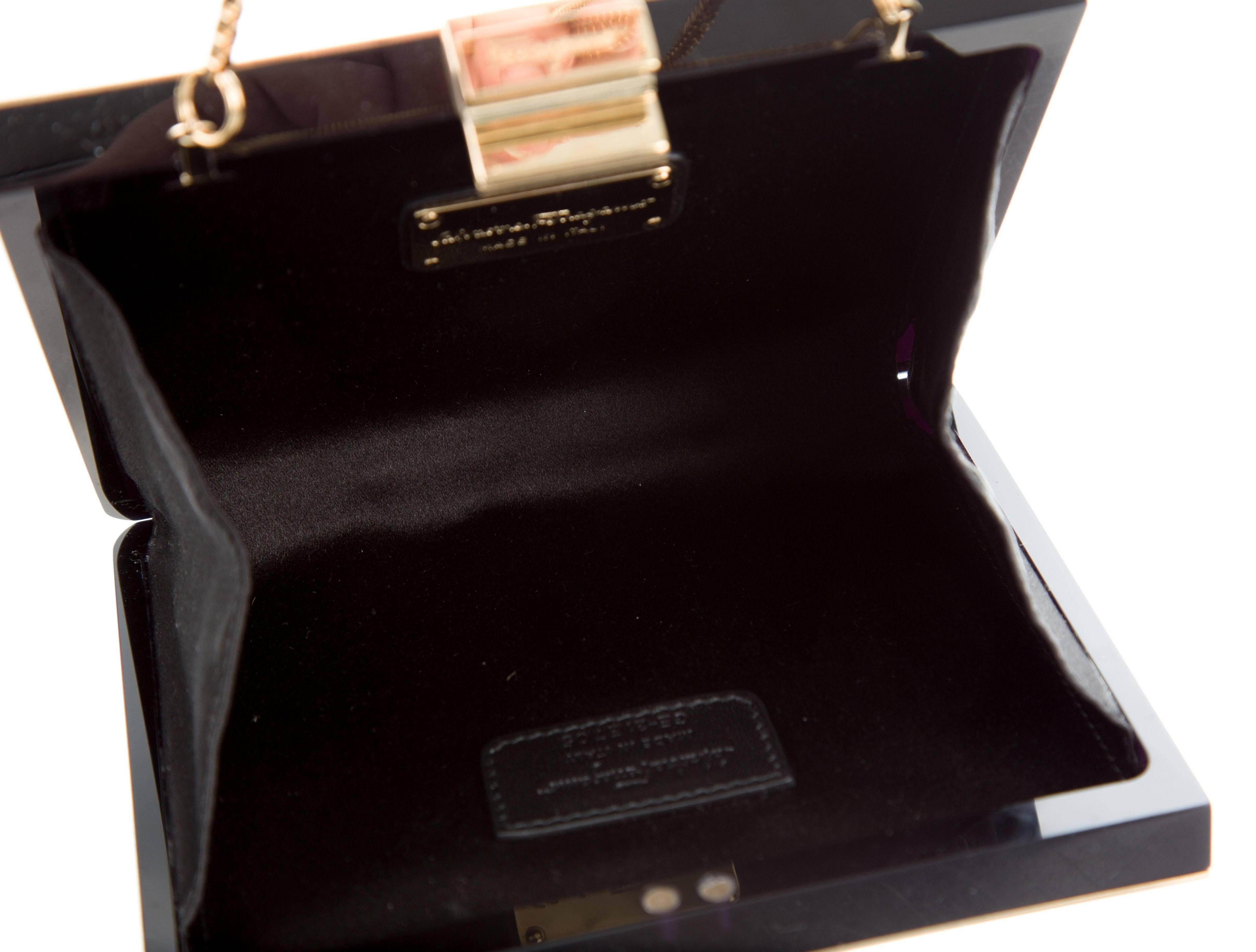 Women's Salvatore Ferragamo NEW Black Gold 2 in 1 Clutch Evening Box Shoulder Bag